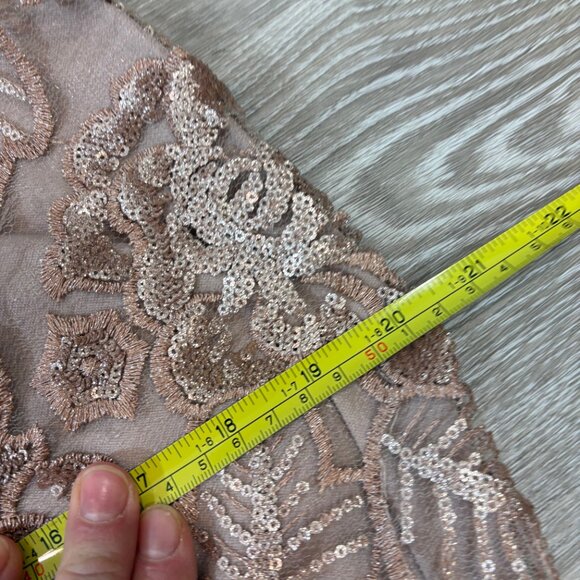 Alex Evenings Women's Midi Cap Sleeve Dress Sequin Rose Pink sz 4 - Picture 13 of 15